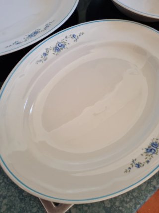 Vajilla Porcelana 28 Piezas Azul y Blanca