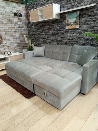 Sofá Cama Gris con Arcón