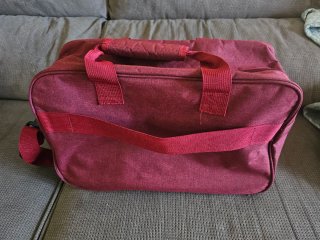 Bolsa de viaje granate 3 compartimentos 40x25x20