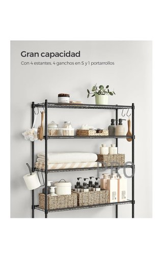 Scaffale da bagno a 4 ripiani