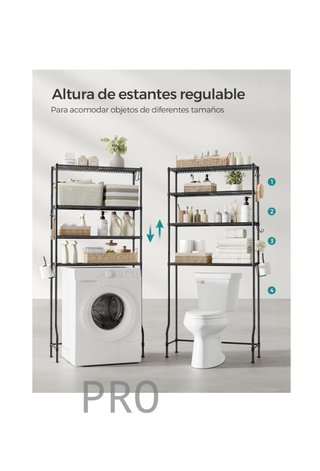 Scaffale da bagno a 4 ripiani