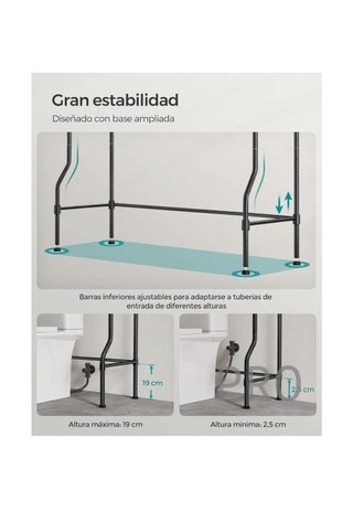 Scaffale da bagno a 4 ripiani
