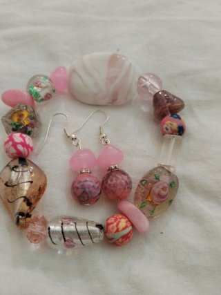 Pulsera y Pendientes Cristal Murano