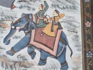 Grande Quadro Indiano Dipinto a Mano