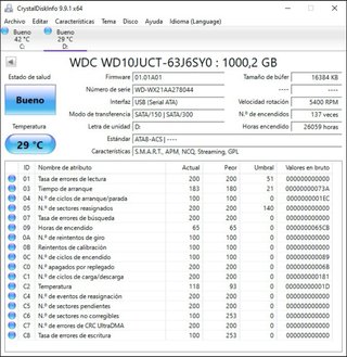 Disco Duro 2.5 1TB WD WD10JUCT