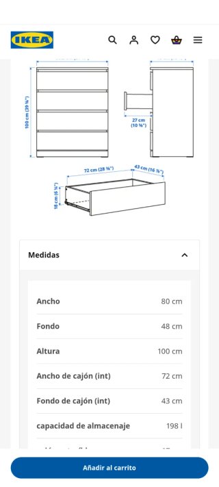 Cómoda Ikea MALM 4 cajones