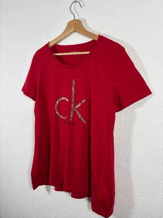 Camiseta Calvin Klein Jeans Roja Logo CK