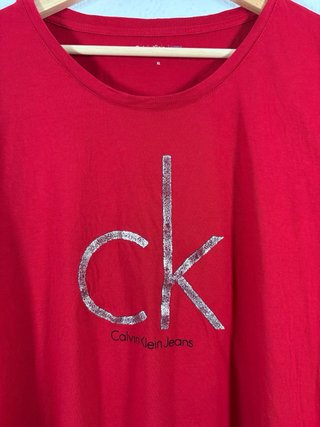 Camiseta Calvin Klein Jeans Roja Logo CK