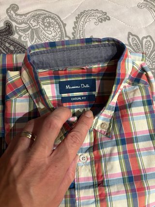 Camisa Massimo Dutti Manga Larga Cuadros