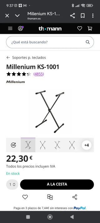 Soporte para teclado negro