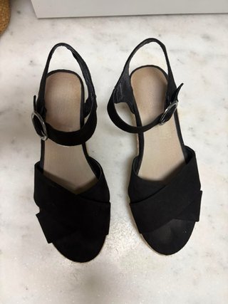 Alpargatas de cuña negras mujer
