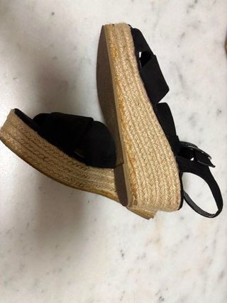 Alpargatas de cuña negras mujer