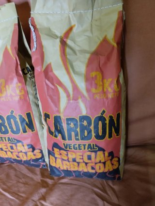 2 Sacos Carbón Vegetal Barbacoa 3kg