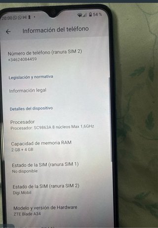 ZTE color azul