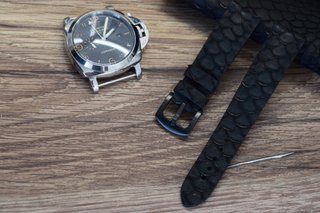 Correa de reloj de piel de tilapia auténtica