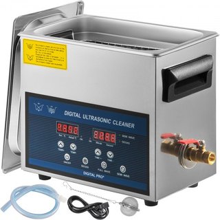 Limpiador Ultrasónico de 6L Máquina de Limpieza Ultrasónica de Doble Frecuencia con Calentador Limpiador de Joyas para Piezas Joyas Gafas Anillo Dentadura Registro Placa de Circuito 28/40KHz