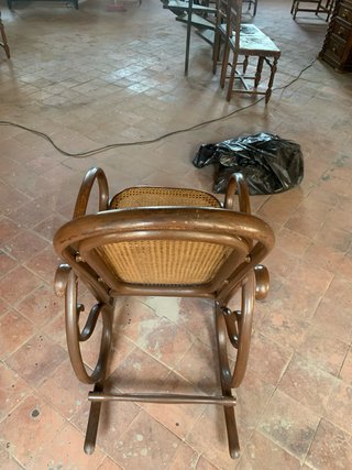 Silla Mecedora Madera y Ratán