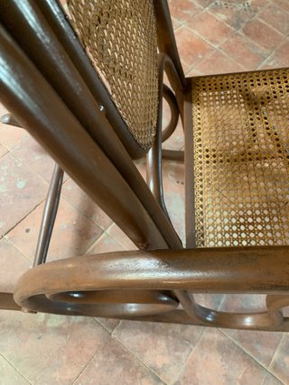 Silla Mecedora Madera y Ratán