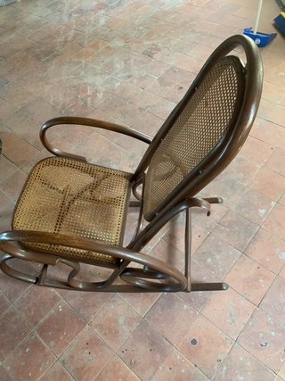 Silla Mecedora Madera y Ratán