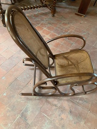 Silla Mecedora Madera y Ratán