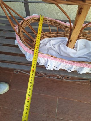 Cesta mimbre 3 pisos rosa