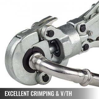 Herramienta de Crimpado Hidráulica 6T V12-28mm TH16-32mm Pinzas de Prensa, Pinzas de Crimpado para Tubos en Forma de V/TH, Pinzas de Prensa de Cabeza Giratoria 360° de Mano Herramienta de Crimpado...