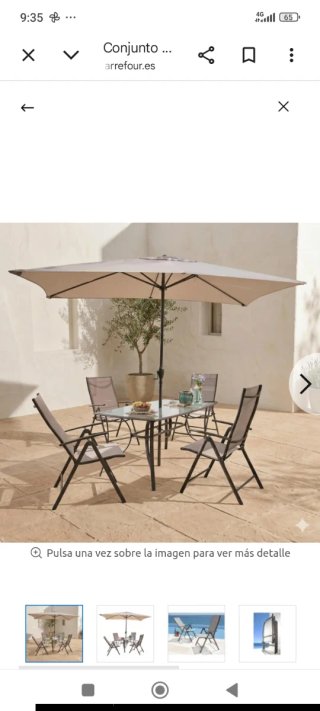 Conjunto mesa y sillas de jardín