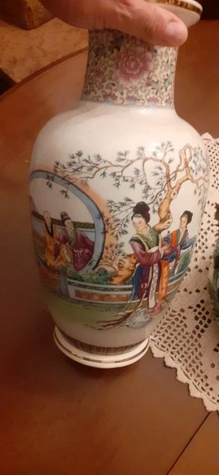 Vaso Cinese/Giapponese Antico Decorato