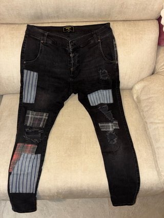 Vaqueros pitillo negros Retro