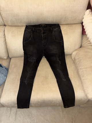 Vaqueros pitillo negros Retro