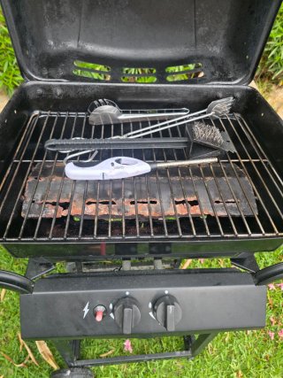Barbacoa de gas negra