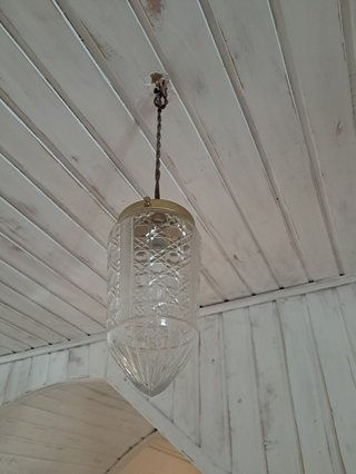 Lámpara de techo colgante cristal antigua