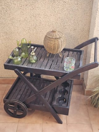 Mesa y Sillas Exterior Madera y Metal
