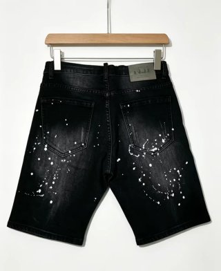Jeans corti uomo neri con strappi