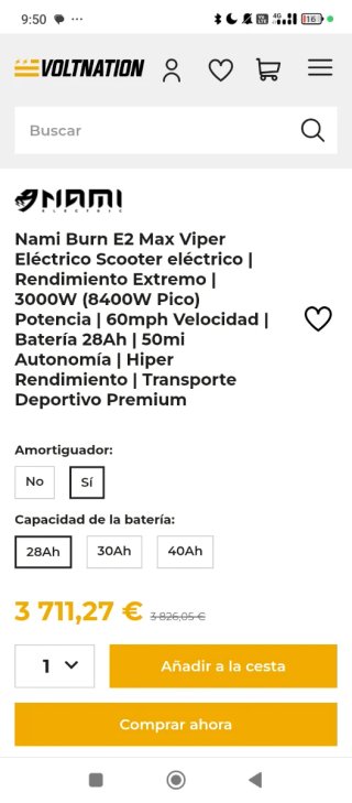 Patinete Nami Burn-e Viper X2 MAX