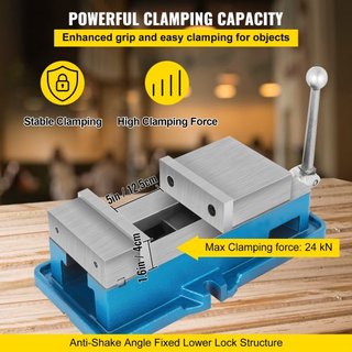 Morsa Super-Lock de 5" para Máquinas NC/CNC, Morsa de Banco de Alta Precisión, Morsa de Sujeción, Morsa CNC, Morsa de Bloqueo, Morsa de Perforación de 125 mm de Ancho CNC 24KN