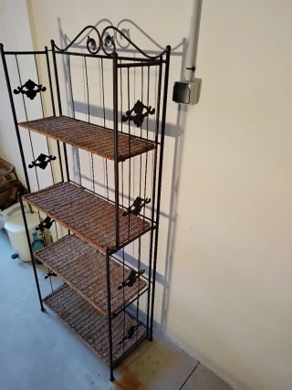 Estantería plegable metal y ratán