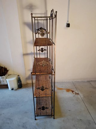 Estantería plegable metal y ratán