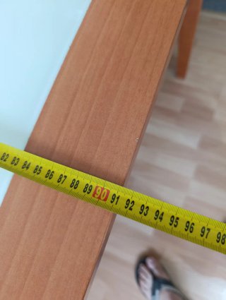 Mesa de comedor madera y cristal más sillas