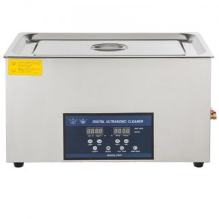 Limpiador Ultrasonido de 30L Máquina de Limpieza Ultrasonica de Doble Frecuencia con Calentador Limpiador de Joyería para Piezas Joyería Gafas Anillo Dentadura Registro Placa de Circuito 28/40KHz