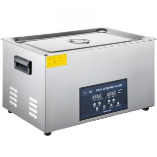Limpiador Ultrasonido de 30L Máquina de Limpieza Ultrasonica de Doble Frecuencia con Calentador Limpiador de Joyería para Piezas Joyería Gafas Anillo Dentadura Registro Placa de Circuito 28/40KHz