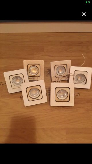 Focos LED empotrables cuadrados (6 unidades)