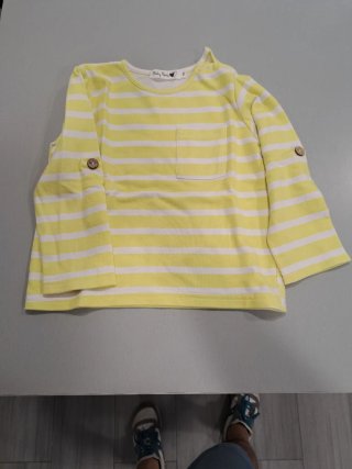Felpa Baby Paris Taglia 4 con Righe Gialle
