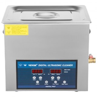 Limpiador Ultrasónico de 10L Máquina de Limpieza Ultrasónica de Doble Frecuencia con Calentador Limpiador de Joyas para Piezas Joyas Gafas Anillo Dentadura Registro Placa de Circuito 28/40KHz