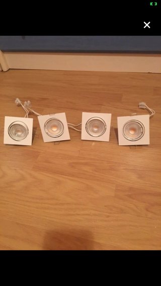 4 Focos LED Cuadrados Blancos