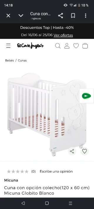 Cuna Micuna Osito Blanco