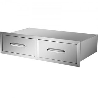 Cajones de Cocina Exterior 30" W x 10" H x 20" D, Cajones de Acceso Doble Horizontal para BBQ de Acero Inoxidable con Mango, Cajones para Isla de BBQ para Cocinas Exteriores o Estación de Parrilla...