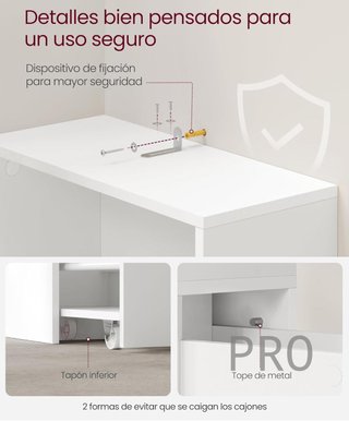 Armario de baño alto con cajones - Vasagle