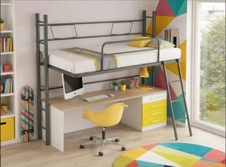 Cama Alta Abatible 90×190 con Escritorio y Máximo