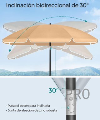 Sombrilla de 200cm bidireccional - Songmics